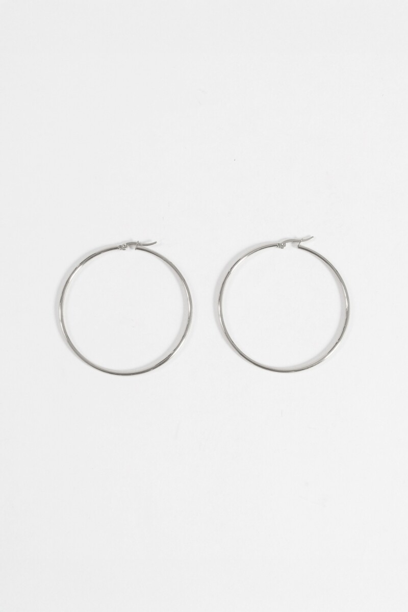 Aros acero maxi plateado