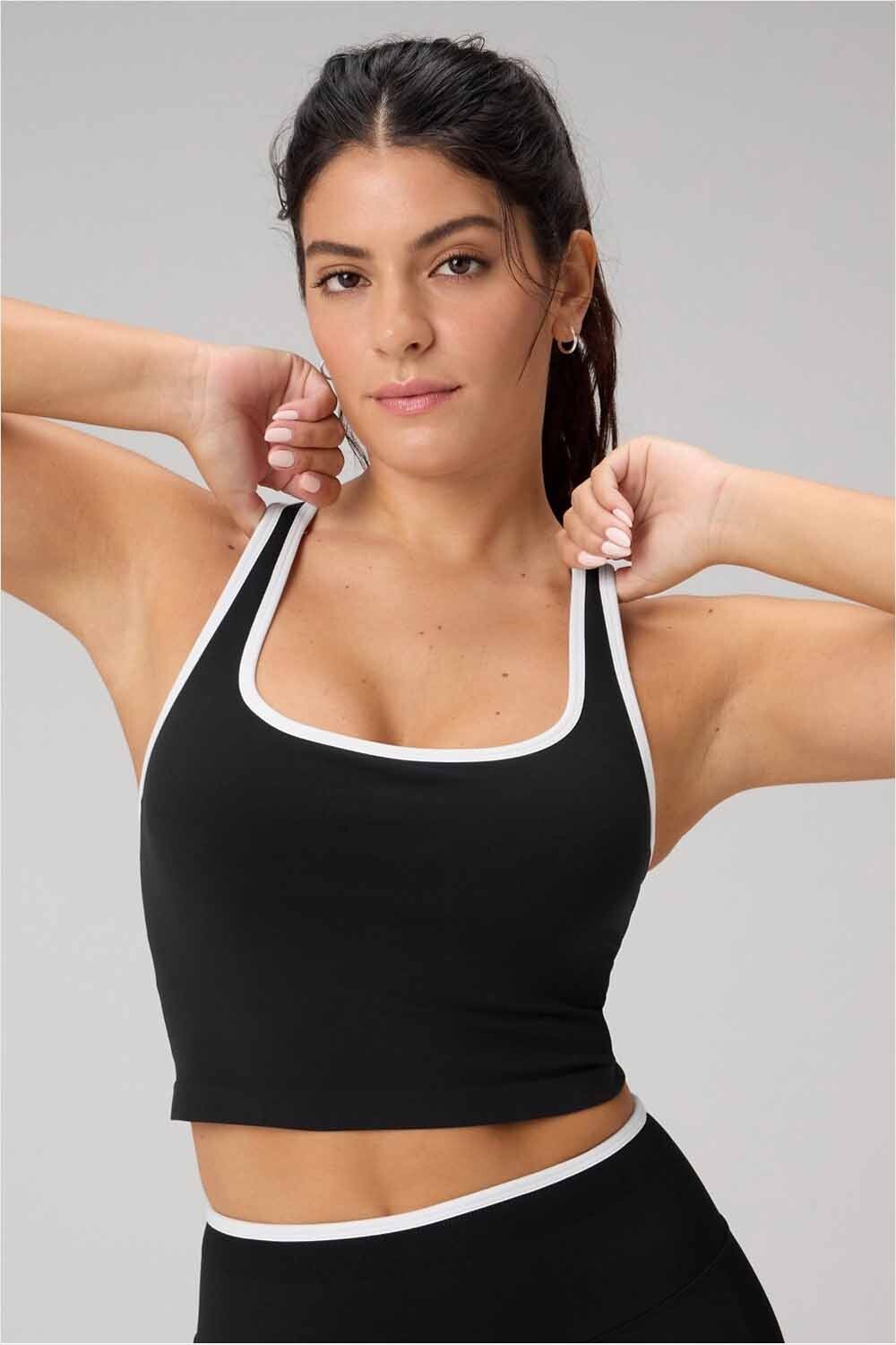 Top Seamless Built-In Bra Mujer Black/Classic White