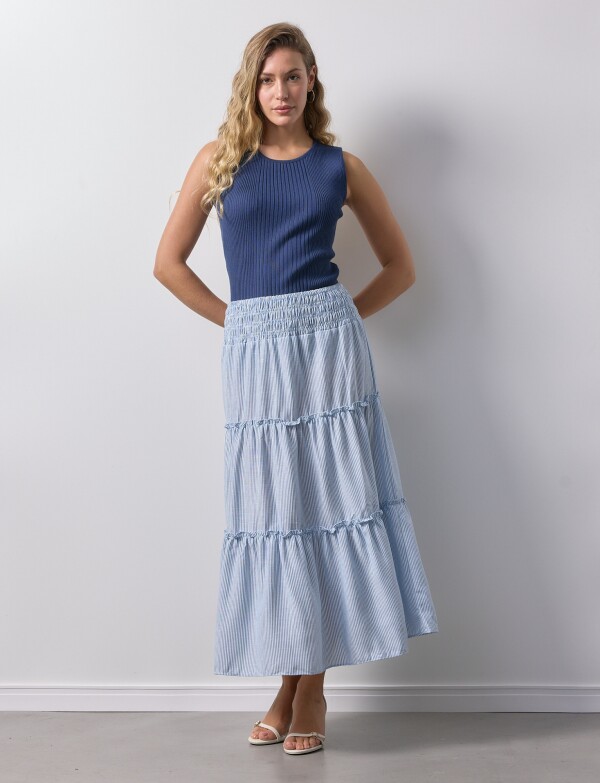 Falda Pull On Lineas CELESTE