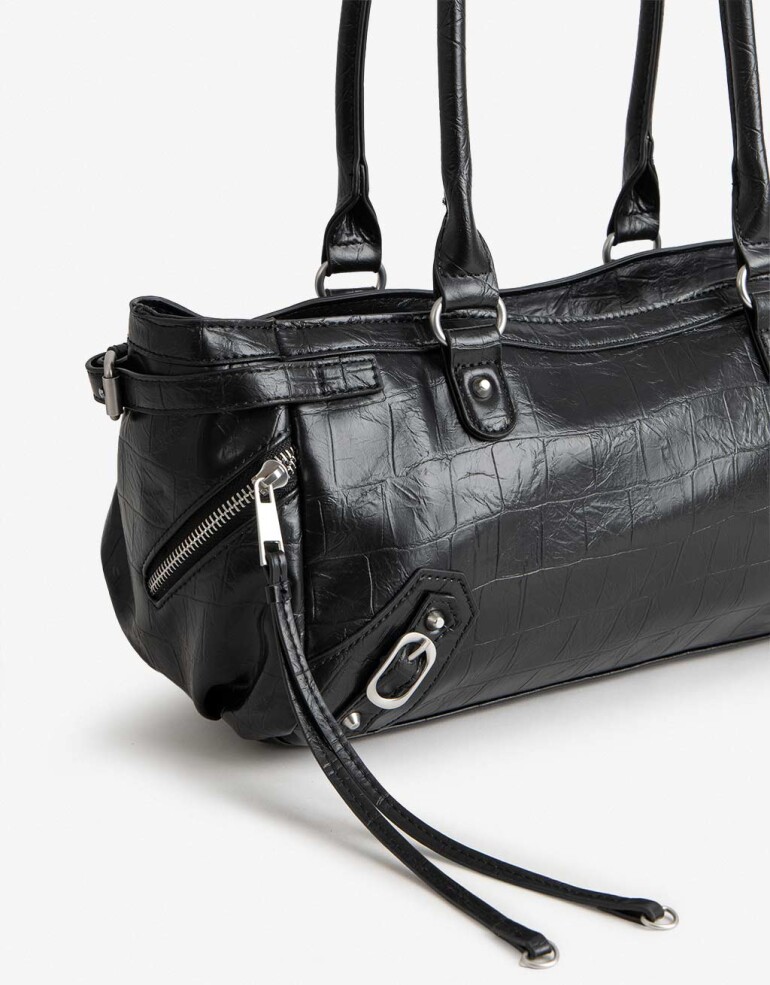 City Cartera Formato Baguette - Negro