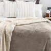 Frazada Richmond Con Corderito 1 Plaza Beige