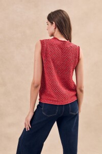 Top Calados Lurex Rojo