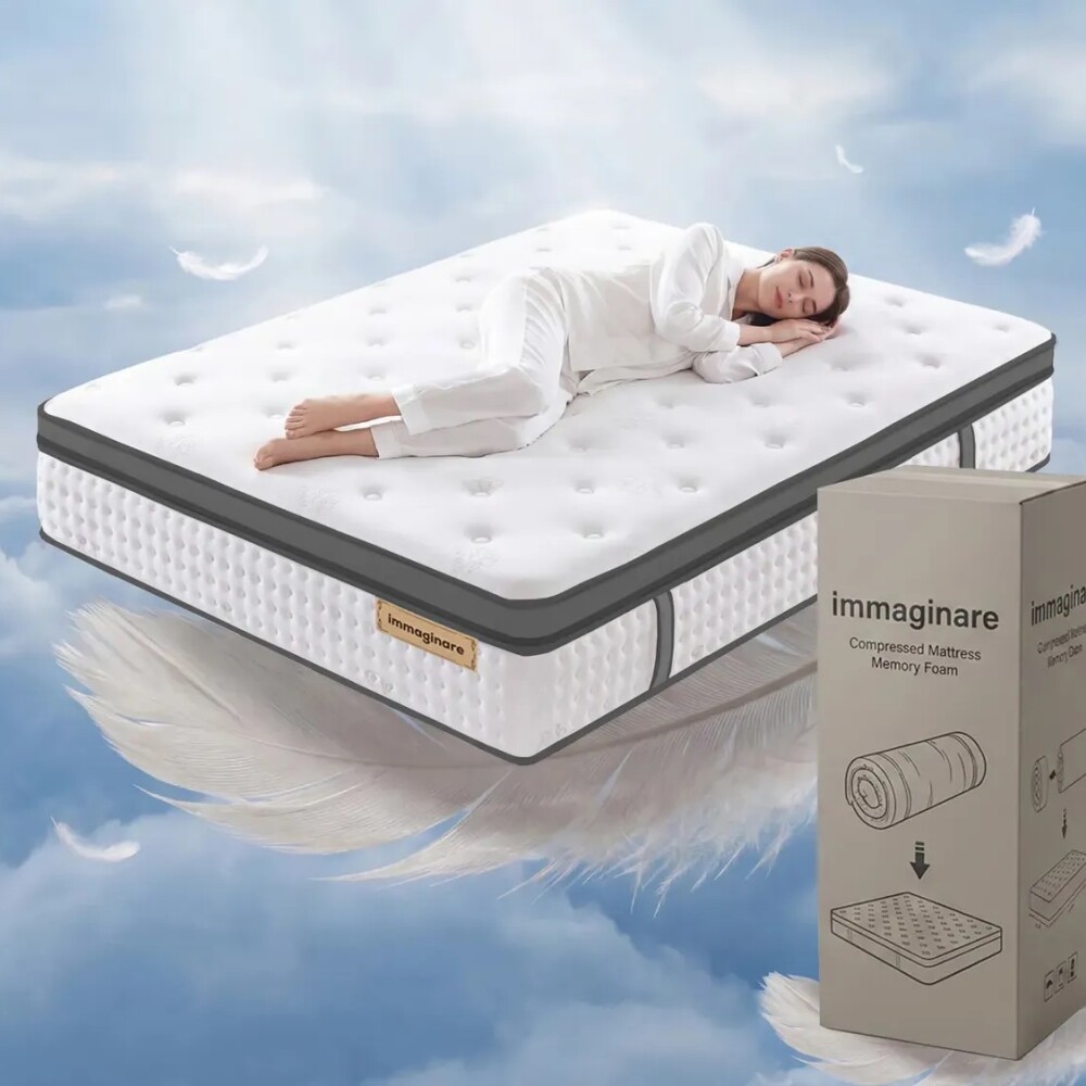 COLCHON EN CAJA DUBAI DORMITORIO HÍBRIDO RESORTES QUEEN SIZE