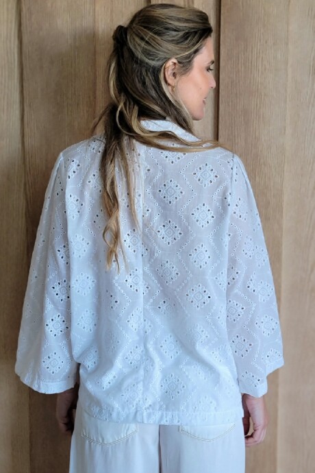 Camisa Dinamarca Broderie calado Blanco