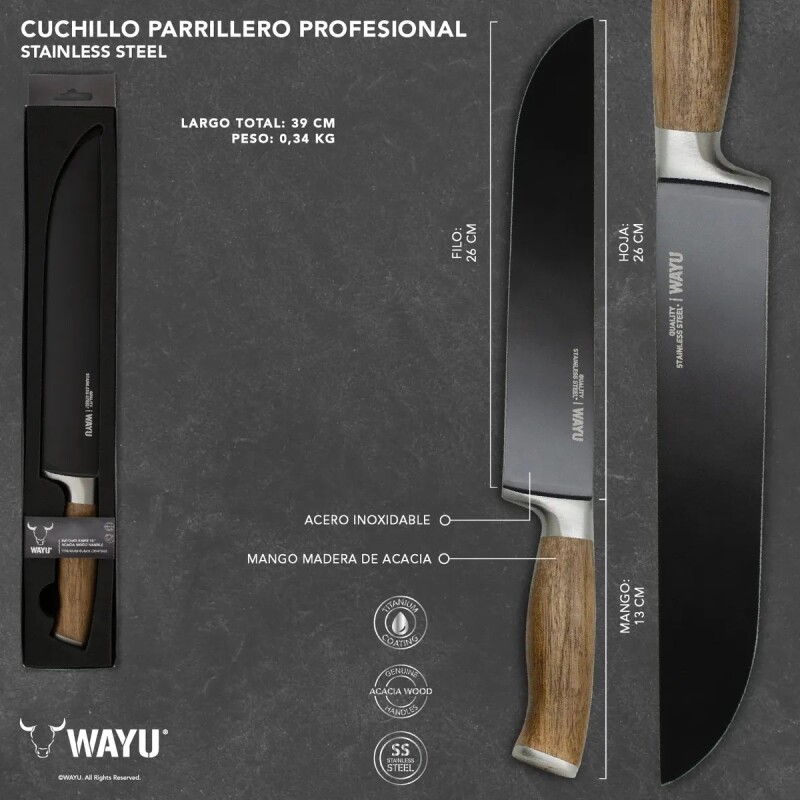 Cuchillo Carnicero Para Asado Wayu 39cm Cuchillo Carnicero Para Asado Wayu 39cm