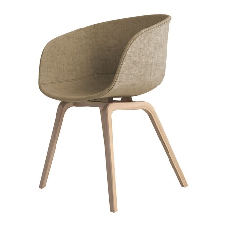 Sillas de comedor Eames con apoyabrazo tapizado Marrón