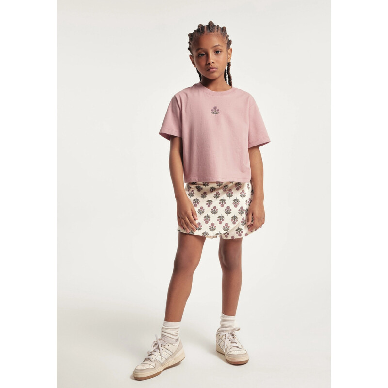 CONJUNTO MM FEM ROSA COM OFF WHITE