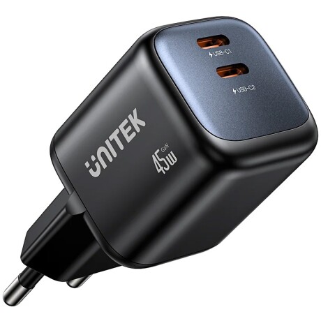 Cargador Unitek 45W Dual Usb-c Gan 001