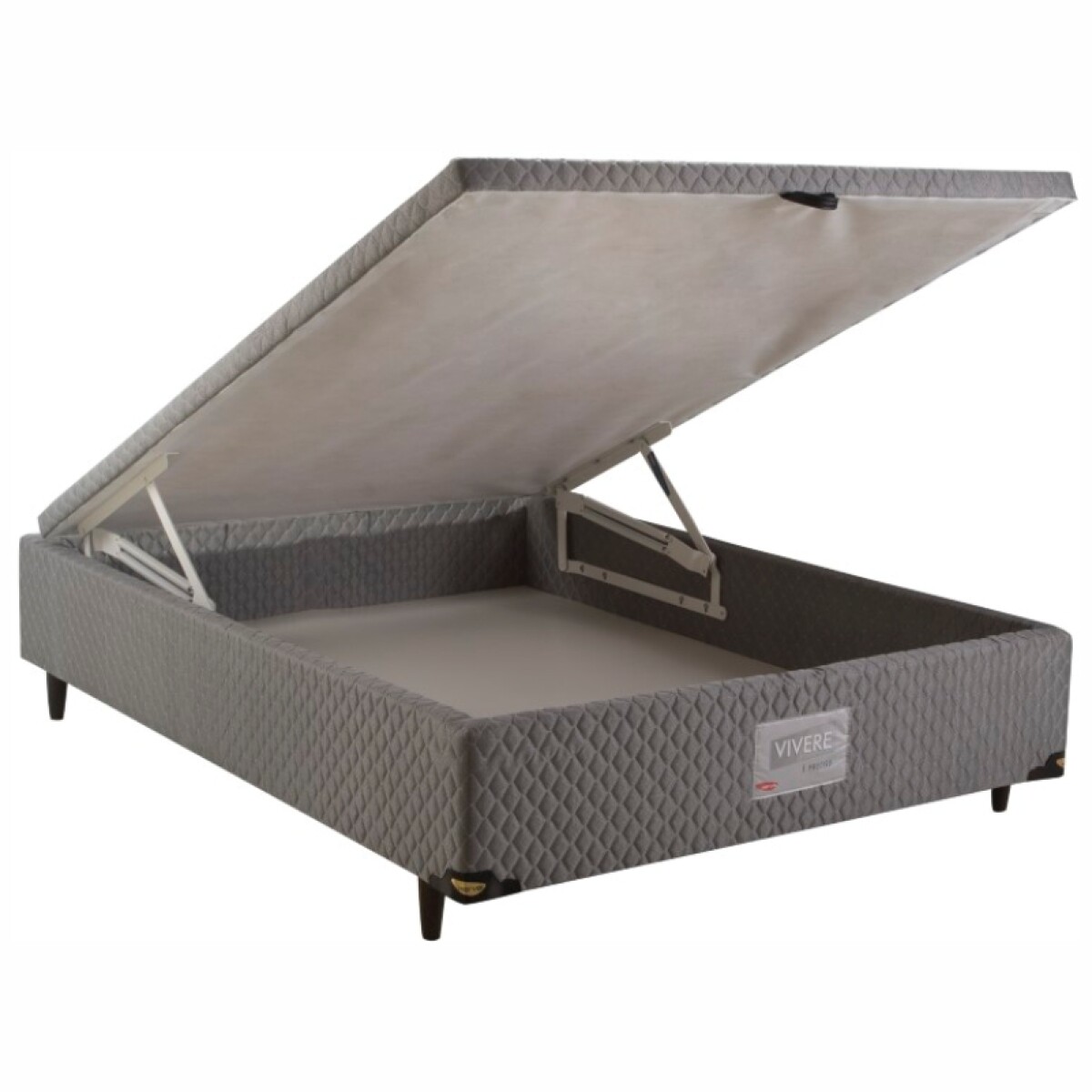 Cama Baúl HE Tapizada en Tela Modelo 1439 140 x 190 - Gris 