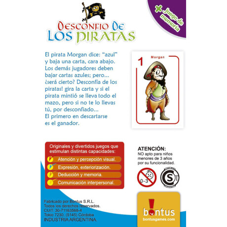 Juego Didactico Infantiles Bontus Desconfio de los Piratas