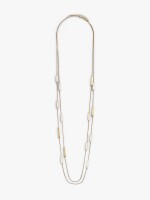 Collar Largo Doble Con Barras beige