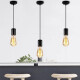 Portalamparas Colgante Liso Decorativo Pase E27 Techo Negro