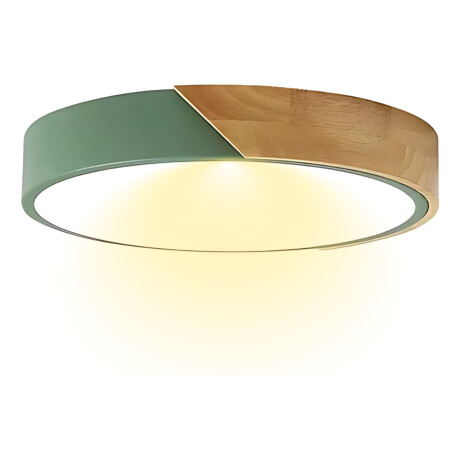 Luminaria Luz Fria Plafon Led Diám 30cm Metal Y Madera Luminaria Luz Fria Plafon Led Diám 30cm Metal Y Madera