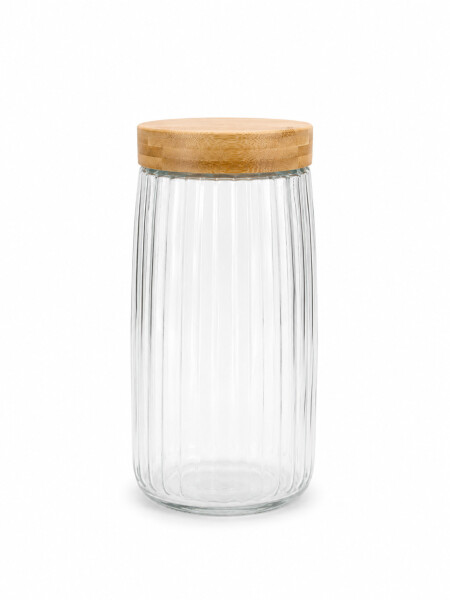 FRASCO VIDRIO BAMBU TRANSPARENTE