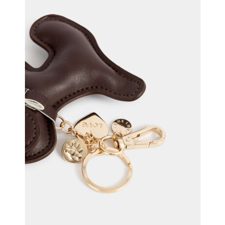 Llavero Y Charm De Perrito De Pu Rojo Burdeaux