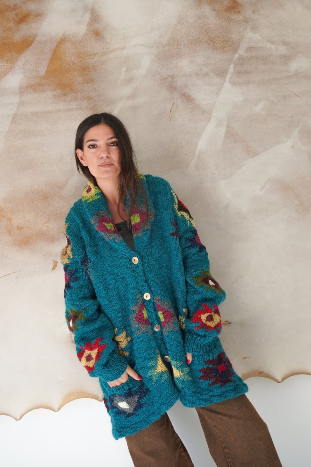 Saco Sony Lana Turquesa