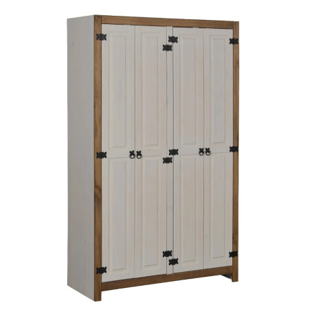 Placard Ropero Armario Madera Maciza Closet 4 Puertas Pino BLANCO