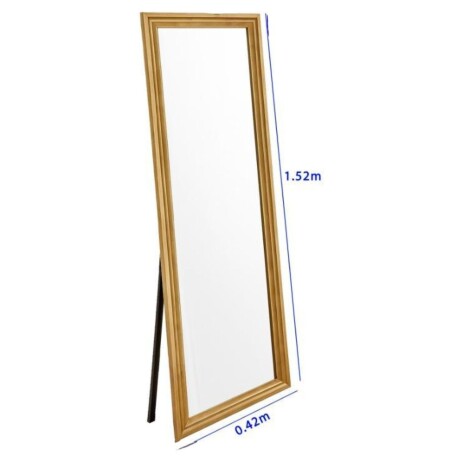 Espejo con Pie de Metal y Marco Texturizado 152x42cm Madera clara