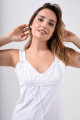 Camisón Maternal con Encaje Blanco