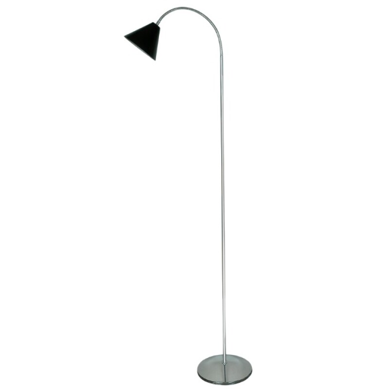 LAMPARA DE PIE BRAZO FLEXIBLE C/ PANTALLA CONICA CHAPA E27 NEGRO LAMPARA DE PIE BRAZO FLEXIBLE C/ PANTALLA CONICA CHAPA E27 NEGRO