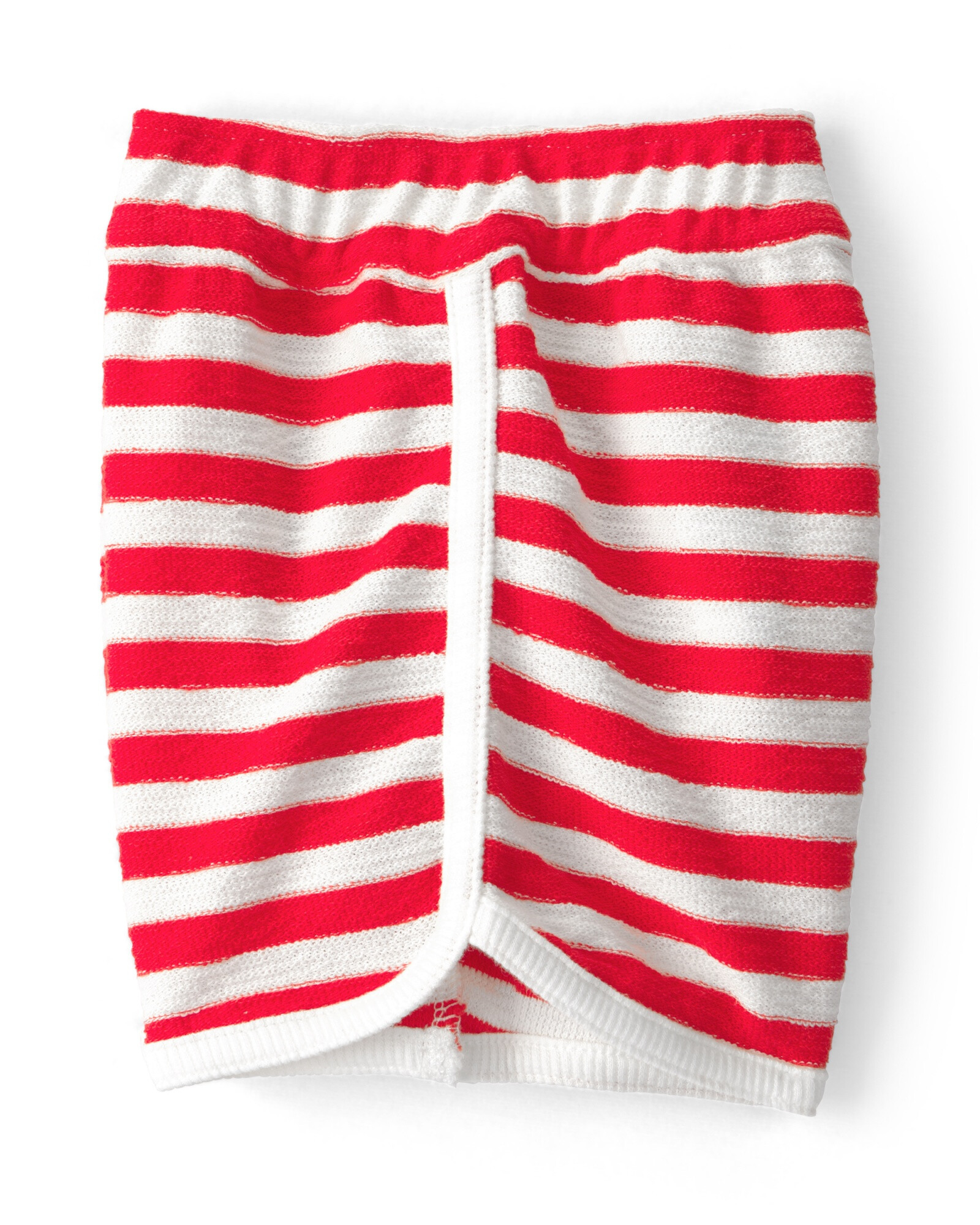 Set dos piezas de algodón, short y buzo, rojo y blanco, diseño a rayas Set dos piezas de algodón, short y buzo, rojo y blanco, diseño a rayas
