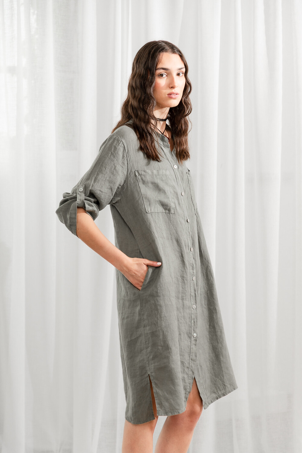 Tunica Cuore Verde Oliva Oscuro