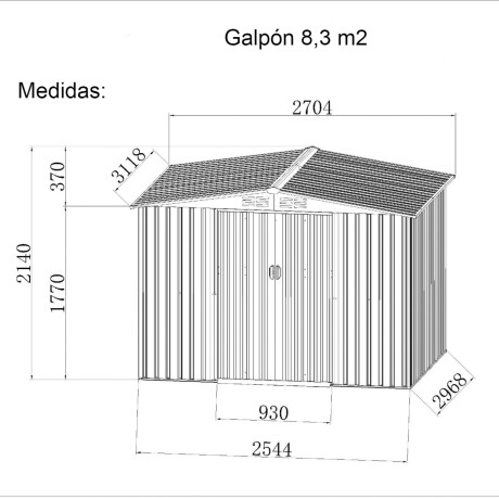 Galpón Ecodrop prefabricado Reforzado 8,3M2 + Alarma Galpón Ecodrop prefabricado Reforzado 8,3M2 + Alarma