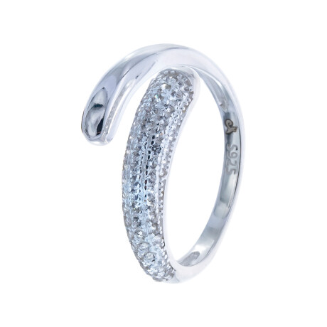 Anillo de plata 925 con circonias, CRUZADO. Anillo de plata 925 con circonias, CRUZADO.