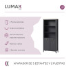 Aparador Lumax 3 Estantes 2 Puertas gris oscura roble Aparador Lumax 3 Estantes 2 Puertas gris oscura roble