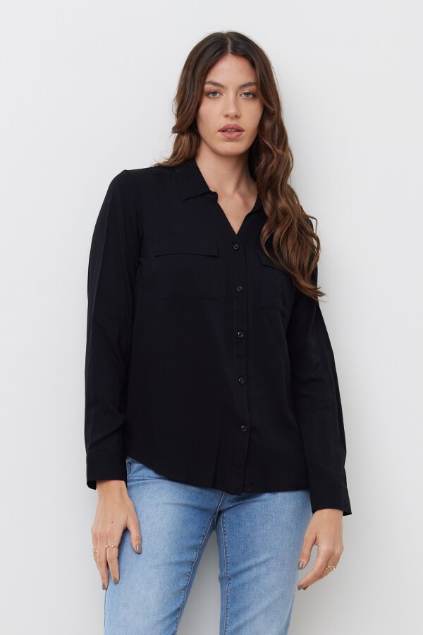 Camisa Bolsillos NEGRO