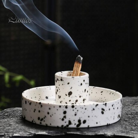 Quemador De Palo Santo Mate Blanco Con Pecas