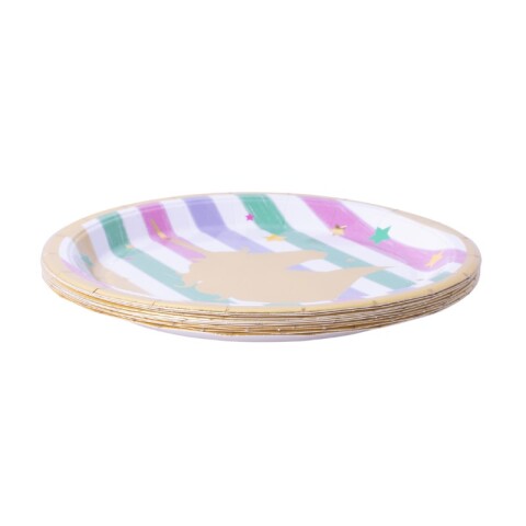 OUTLET Platos descartables unicornio x 10 pcs 18cm diametro Outlet Platos Descartables Unicornio X 10 Pcs 18cm Diametro
