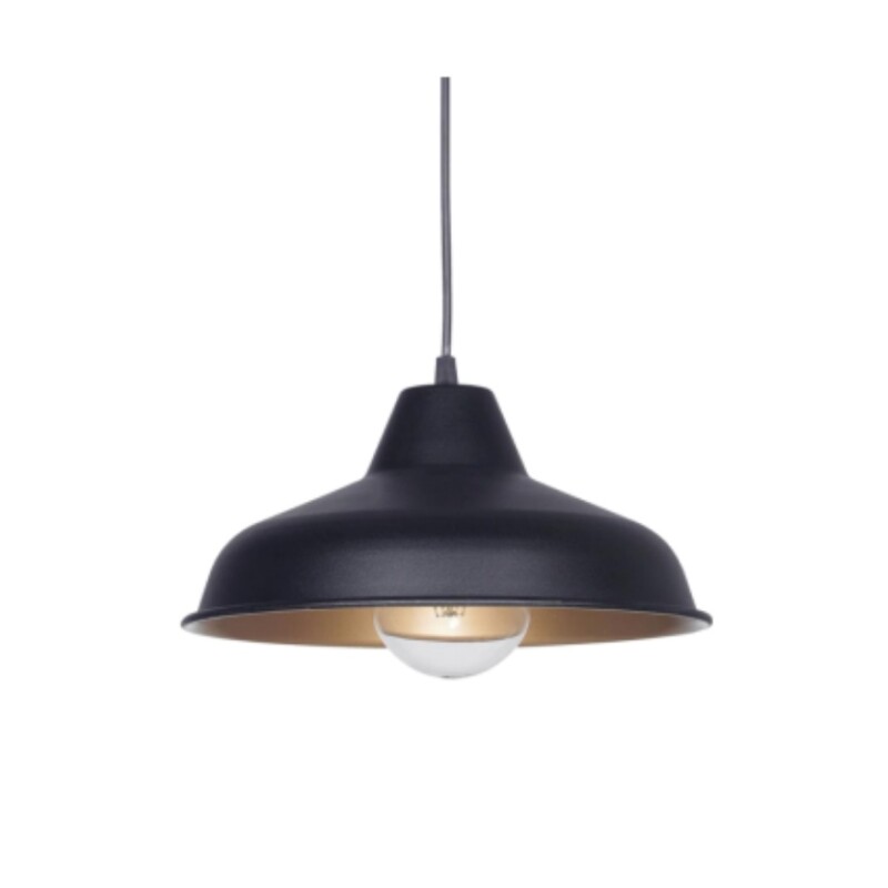 COLGANTE 1L GONNET E27 NEGRO Y DORADO 31CM COLGANTE 1L GONNET E27 NEGRO Y DORADO 31CM