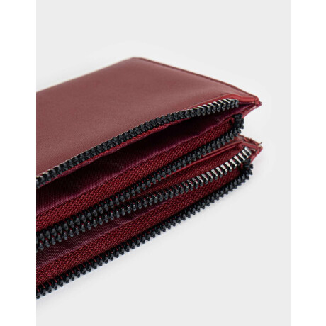 Billetera Fichero Flores Rojo Burdeaux