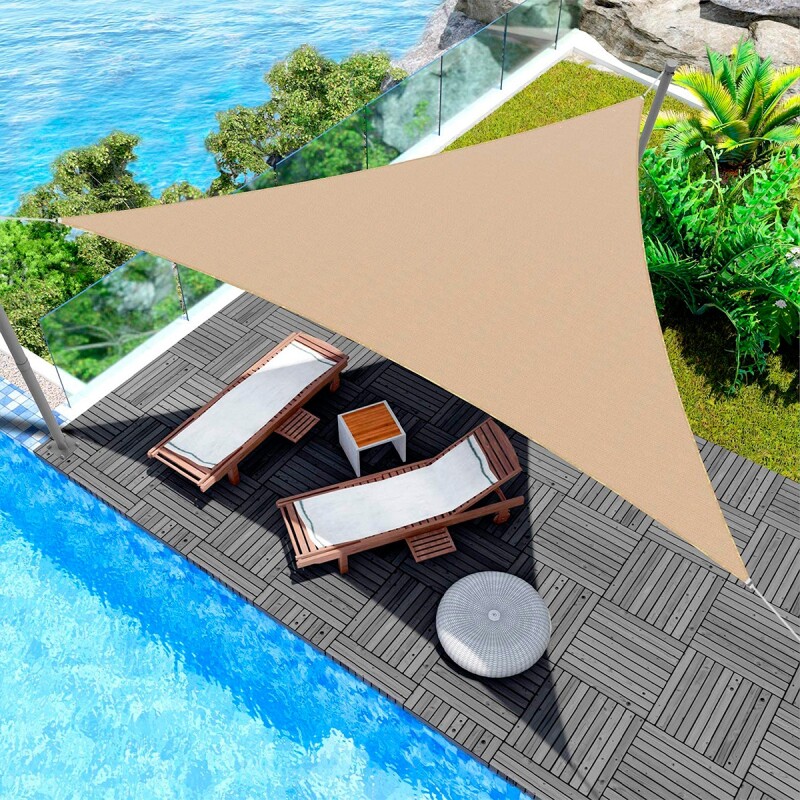 Lona vela triangular en malla sombra 3,6 mts BEIGE