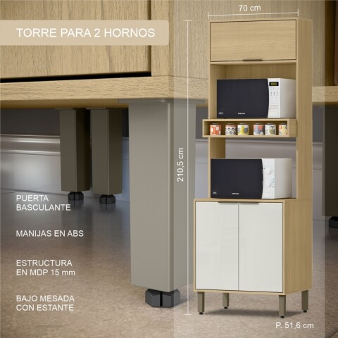 Cocina Modular Gloria 4 Piezas Mdp 15mm Bajo Mesada 120 cm Guías Telescópicas Aéreo Torre Para Horno Microondas y Panelero Cocina Modular Gloria 4 Piezas Mdp 15mm Bajo Mesada 120 cm Guías Telescópicas Aéreo Torre Para Horno Microondas y Panelero