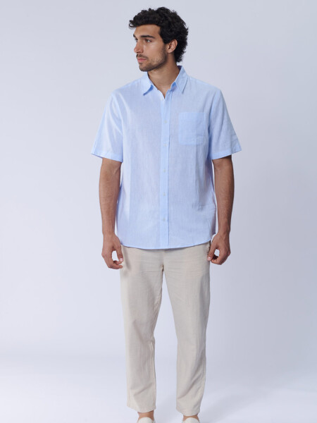 Camisa lino Celeste