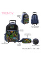 Mochila con carrito + cartuchera Trendy Azul