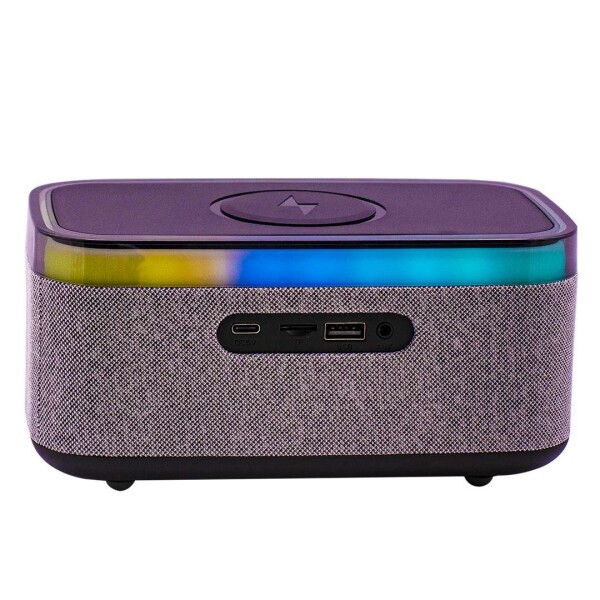 Reloj Parlante Cargador Inalambrico Goldtech Luz RGB Radio Variante Color Gris