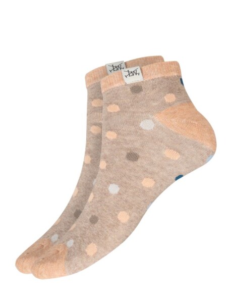 SOQUETES PERRO SALCHICHA Y LUNARES Beige