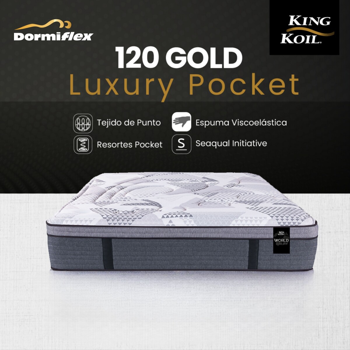 Colchón 120 Luxury Pocket - 2 plazas 140x190 