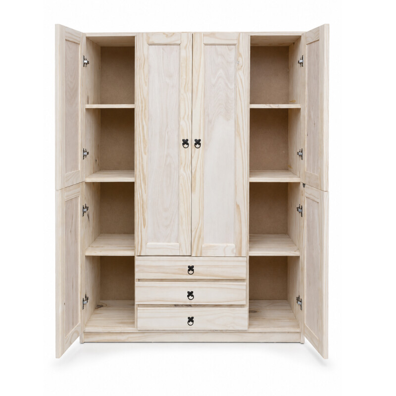 Ropero Madera Pino Macizo 6 Puertas Placard - Blanco Ropero Madera Pino Macizo 6 Puertas Placard - Blanco