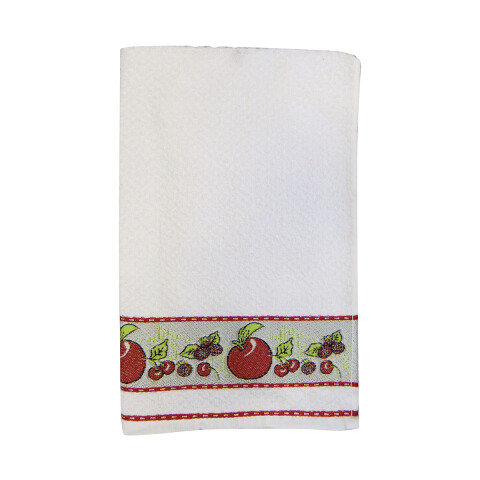 Repasador Jacquard para Bordar Dohler 45 cm x 70 cm 5764 MANZANA BCO