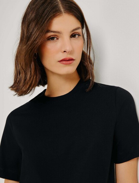 BLUSA FEMENINA SUPER COTTON MANGA CORTA NEGRO