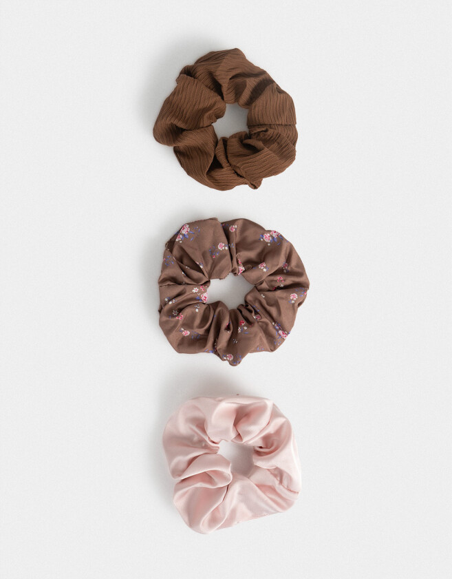 Skunzies Set por 3 Set De Scrunchies - Combinacion Multicolor