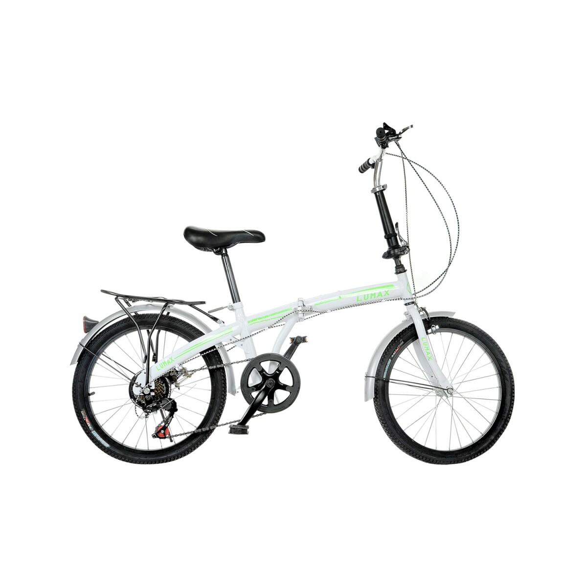 Bicicleta Plegable Rodado 20 Lumax Shimano Parrilla - Blanco 
