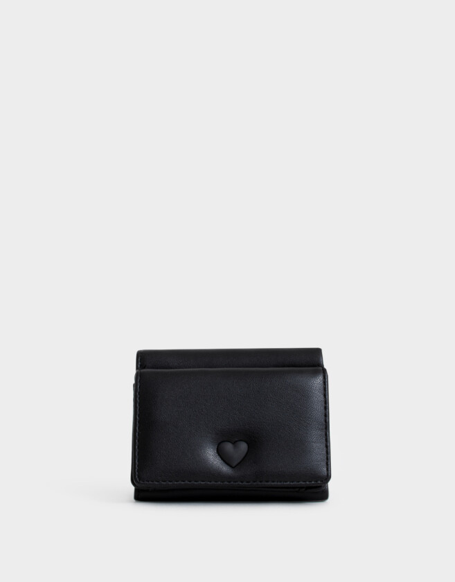 Billetera Billetera Cuerina Solapa - Negro