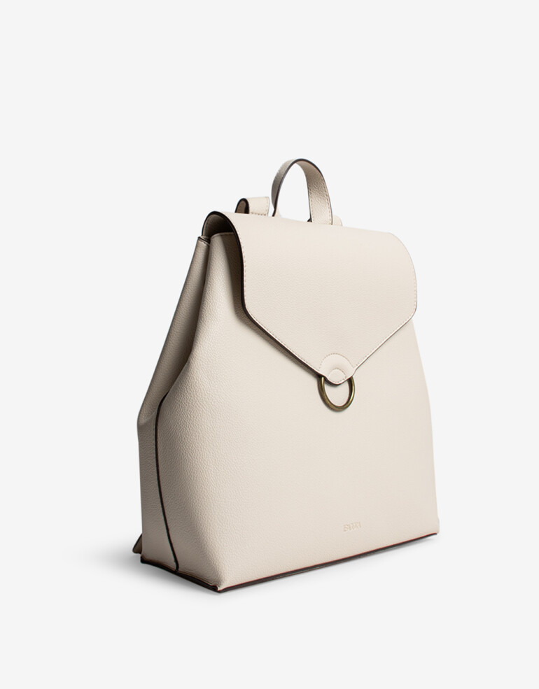 Mochilas Urbanas Mochila Con Solapa - Blanco Crudo