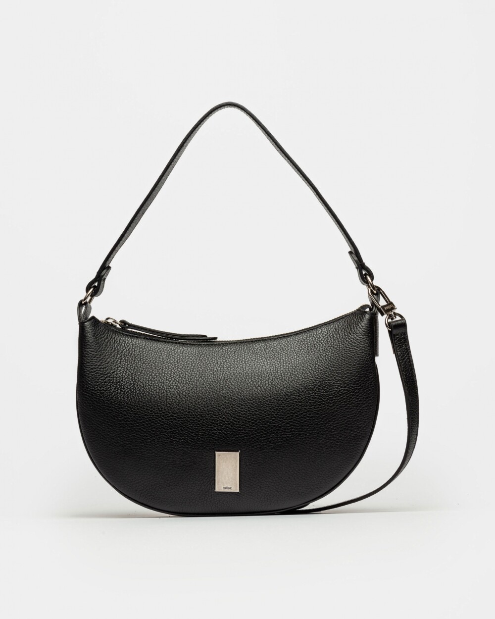 Cartera al Hombro Lua En Cuero Graneado Negro