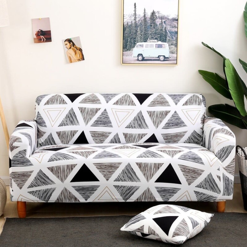 Funda sillón 3 cuerpos estampada Triángulos